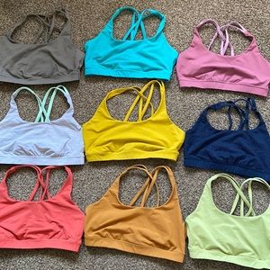 Large lot lululemon energy bras size 10